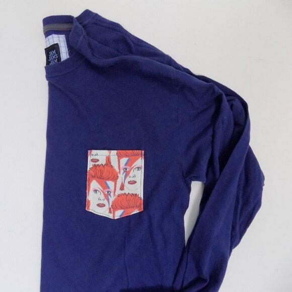 rocker pocket tee ziggy stardust vintage style oversized boyfriend - Picture 1 of 5
